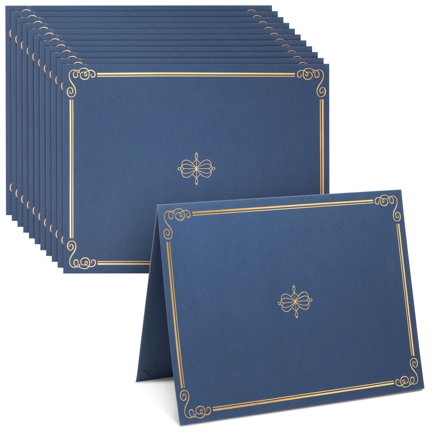 24-Pack Navy Blue Certificate Holders - Display Awards, Diplomas, Employee Certificates (8.5x11)