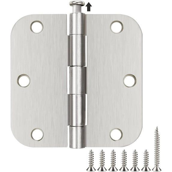 24 Pack Nickel Door Hinges Satin Nickel 3.5 x 3.5 Inch Interior TDCHINGES