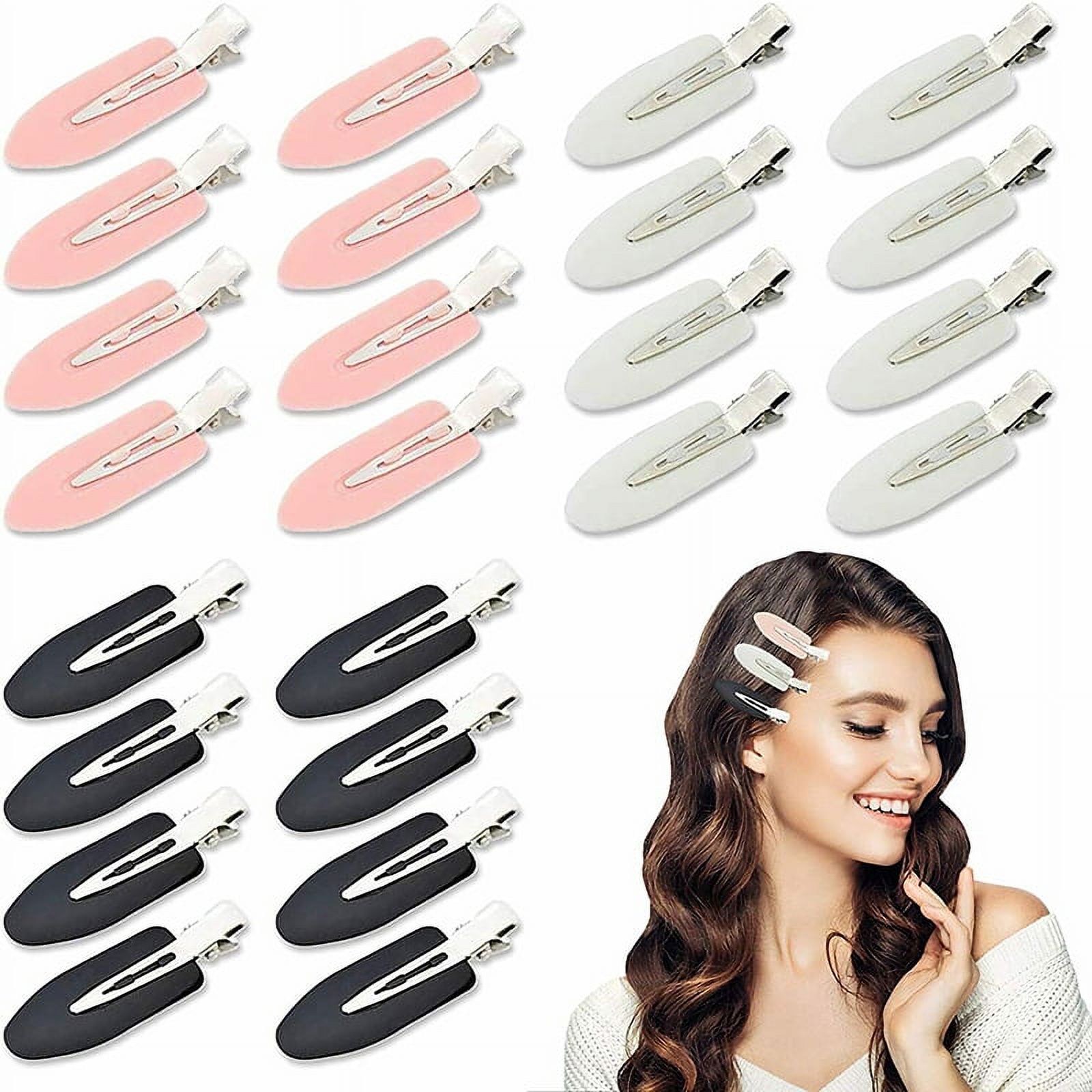 24 Pack No Crease Bend Hair Clips Creaseless Styling Curl Clip Set
