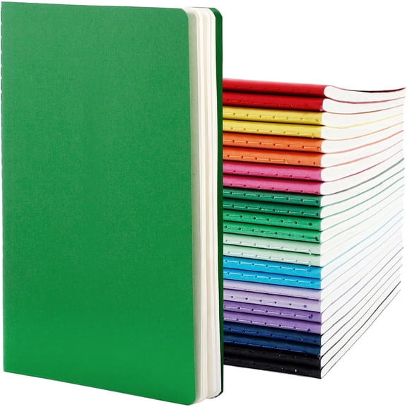 24 Pack Notebooks Bulk,College Ruled Notebooks,Kraft Cover Notebook,Colorful Lined Notebook Travel Journal for Students Office Supplies,60 Pages/30 Sheets, 5.5"x8.3", A5 Size