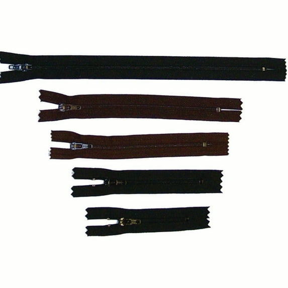 24 Pack Nylon Zippers for Crafts - Black - Dark Brown - 9" - 6" - 5" - 4" - 3" - Dark Brown/6"