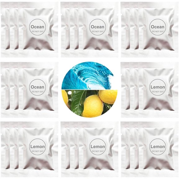 24 Pack Ocean & Lemon Car Air Freshener Refills, Car Air Vent Clip Freshener Replacement Pads, Solid Fragrance Scent Refill Tablets