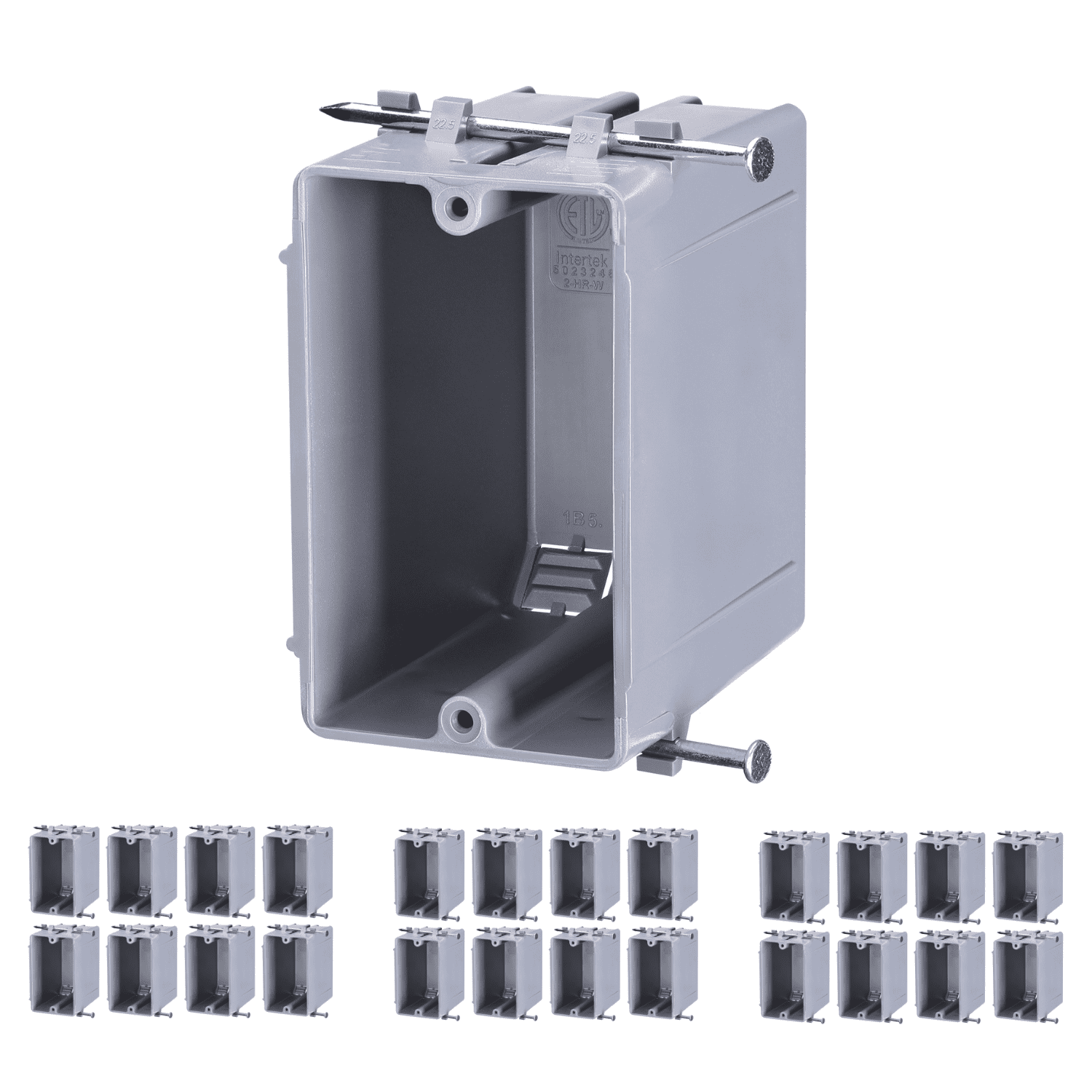 24 Pack One Gang New Work Electrical Outlet Box, Ultra-deep 22.5 Cubic Inch Device Box, PVC Electrical Junction Box for Switch, GFCI, Step Light, ETL Listed