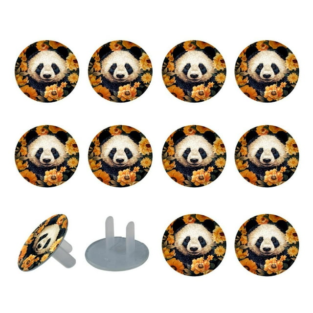24 Pack Panda Sunflower Outlet Covers Baby Proofing, Child Safety Plug