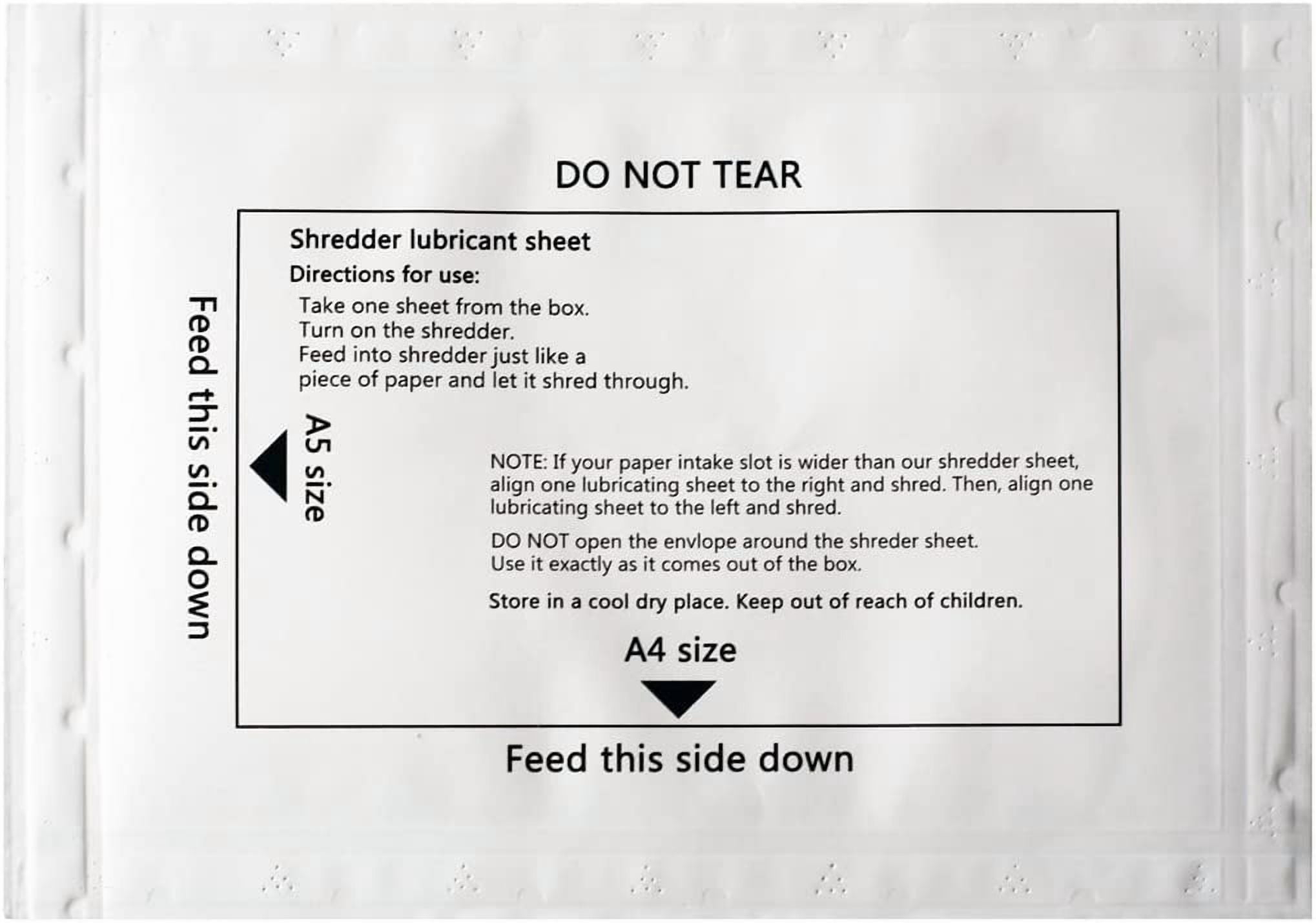 24 Pack Paper Shredder Lubricant Sheets, Sharpening & Lubricating Sheets