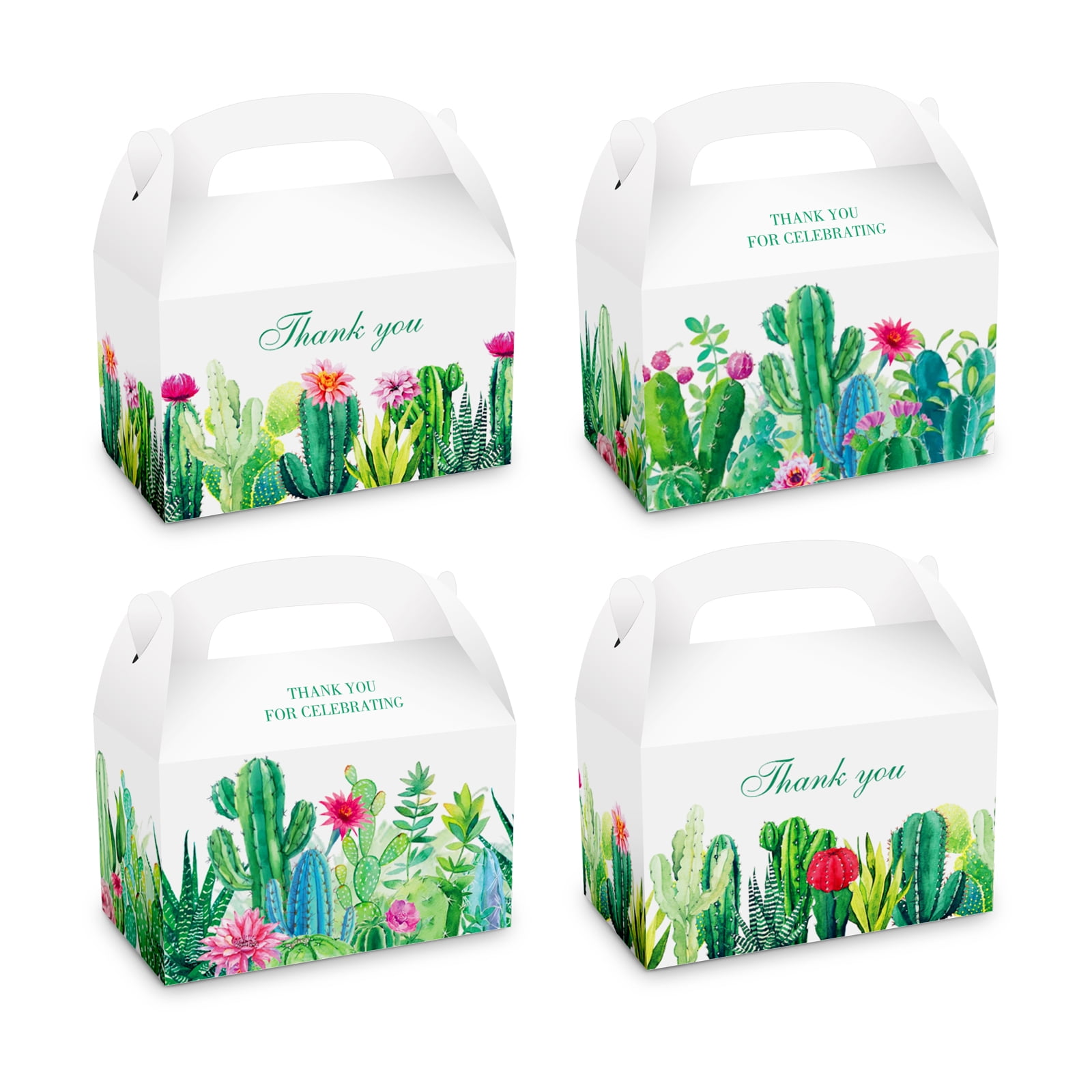 24 Pack Party Favor Boxes, Cactus Gift Treat Bags, Gable Boxes for Kids ...