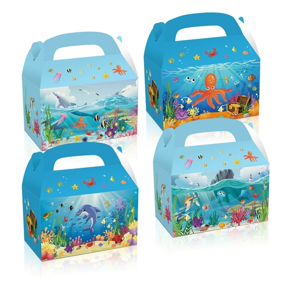 Partystadl Under The Sea Ocean Themed Gift Treat Bags, Paper, Blue, 24 Pack
