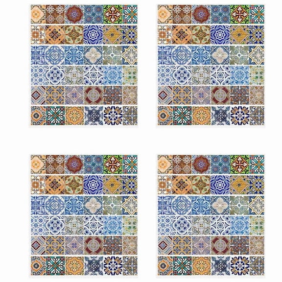 24-Pack Peel and Stick PVC Tile Backsplash and Stair Riser Decals, 18 x 100 cm, Waterproof DIY Wall Sticker Kit