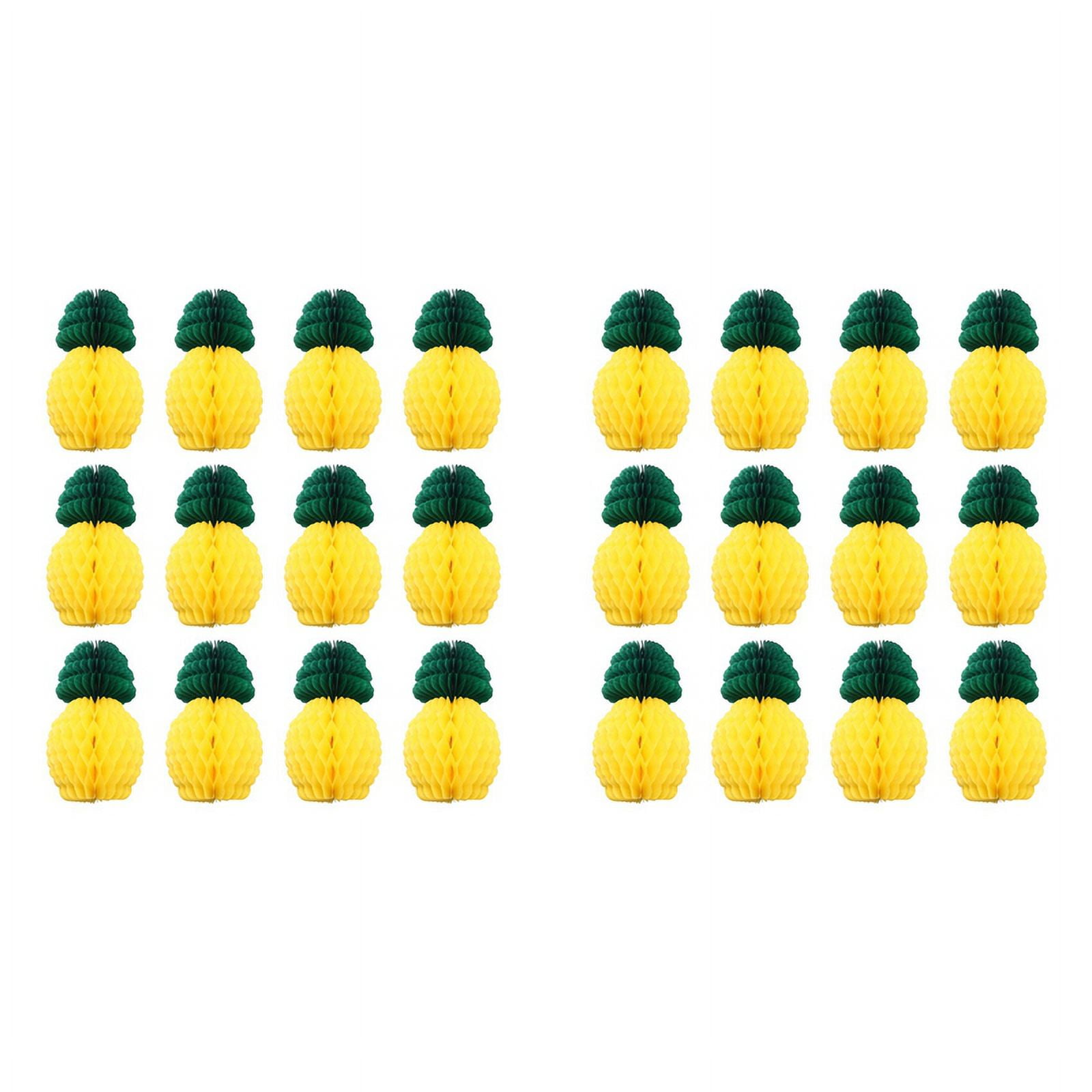 24 Pack Pineapple Honeycomb Centerpieces Tissue Paper Pineapple 8 Inch Supplies Table Hanging Decoration