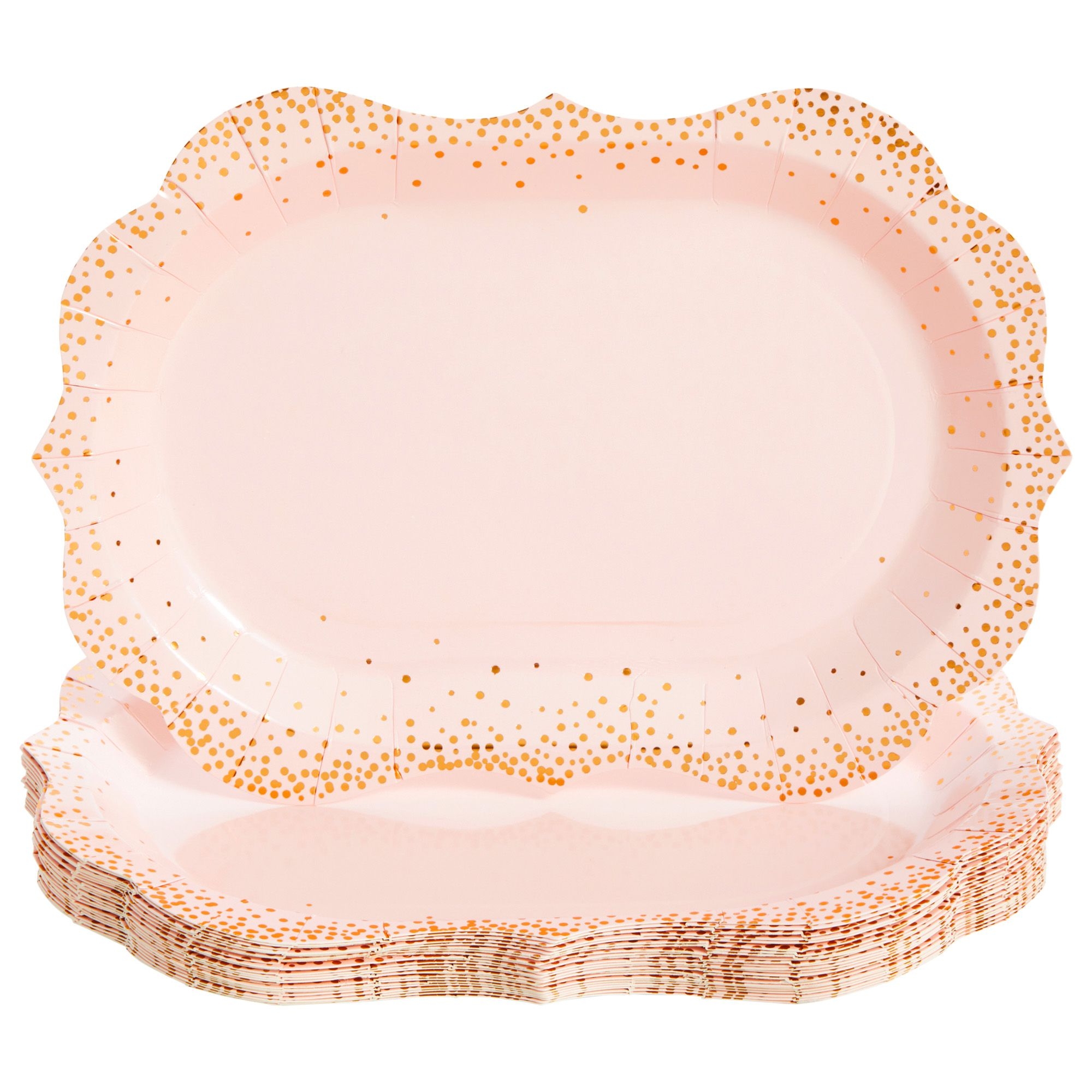 Efavormart 10 Pack Elegant Black / Gold Rim Disposable Serving Trays