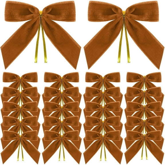 24 Pack Pink Velvet Twist Tie Bows for Christmas Tree, Pre-Tied Small Christmas Bows for Wreath, Tree, Gift Wrapping, Treat Bags, DIY Craft, Party Favors, Home Decoration