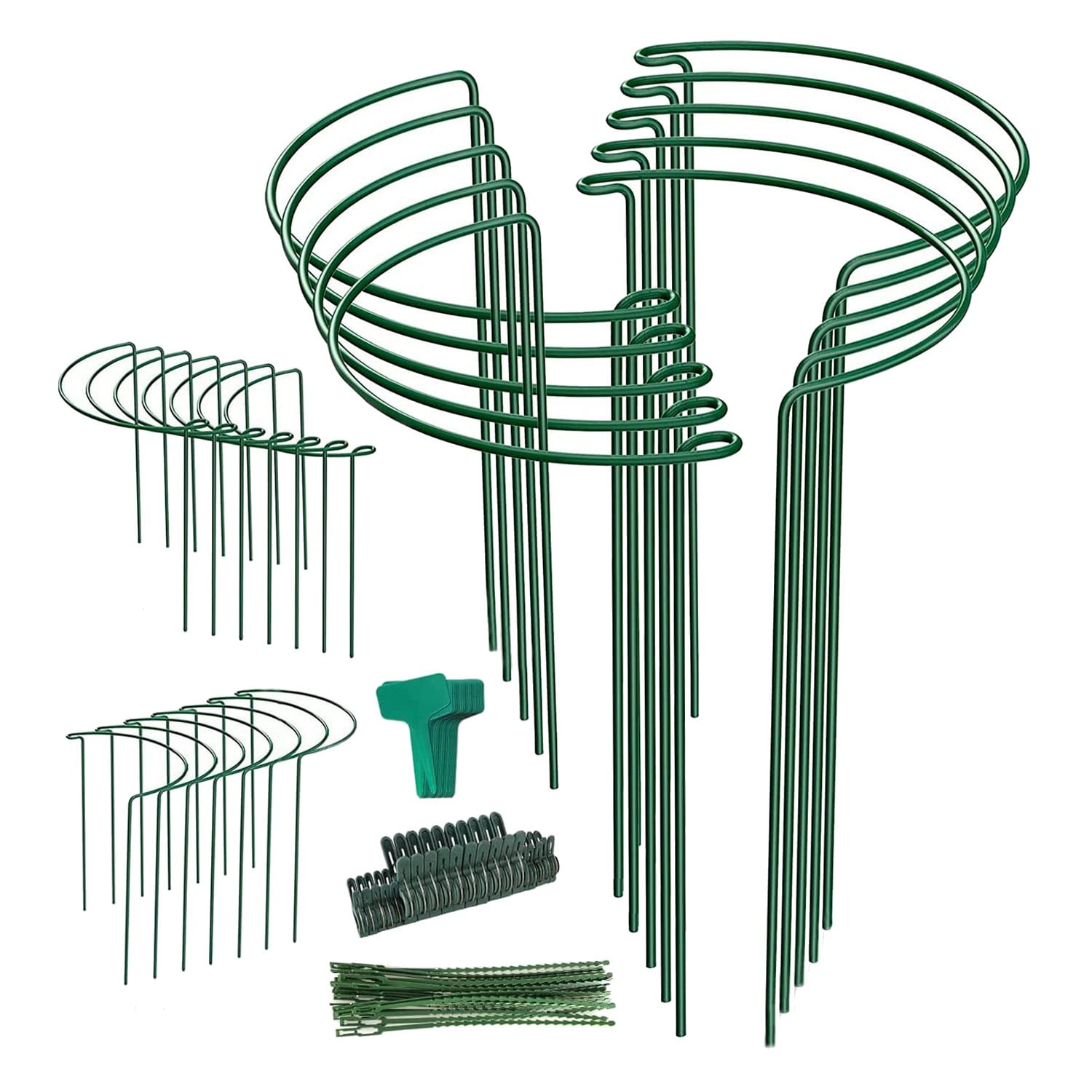 24 Pack Plant Support Stake, Half Round Metal Garden Plant Stake, Plant