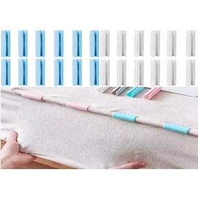 Bed Sheet Grippers 24 Pack, Plastic Fastener Clips for Sheets, Mattress Covers and Bedding, Snug Wrinkle Free Bed Sheet Holder Set TIKA