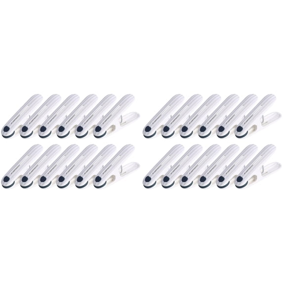 24 Pack Plastic Clothes Pins Heavy Duty Clothespins for Laundry, 2.36 Inch Clothesline Clips Clothes Pegs with No Trace Design, Windproof Clothes Clips for Hanging Clothes, Socks (Blue)