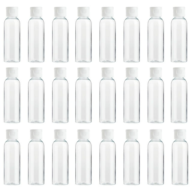 24 Pack Empty 2oz Travel Bottles with Flip Cap, Refillable Containers