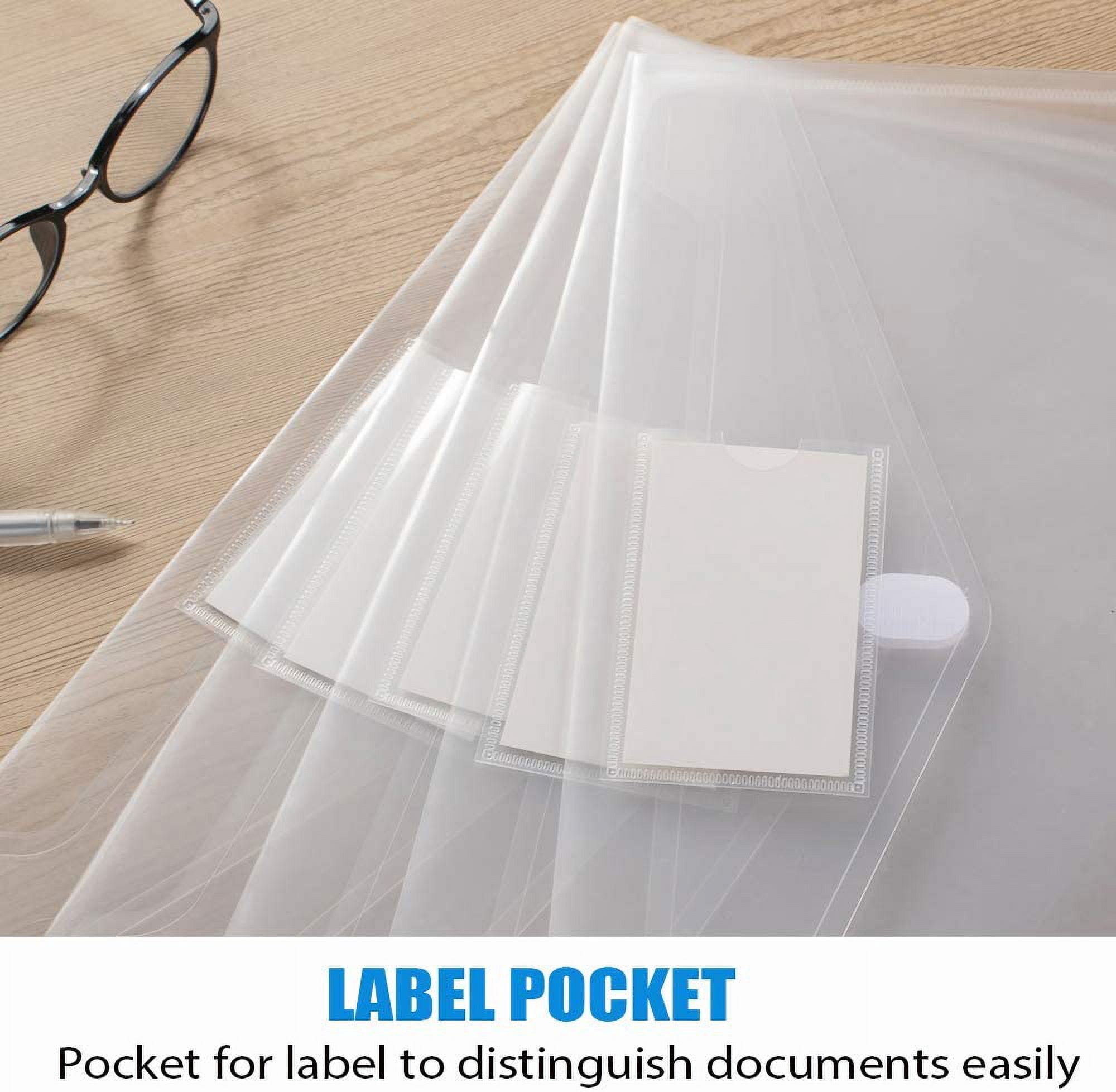 24 Pack Plastic Envelopes Poly Envelopes, Clear Document File Folders ...