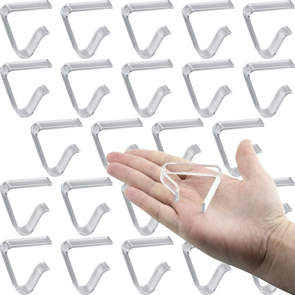 24 Pack Plastic Large Tablecloth Clips Clear Picnic Table Cloth Clips Transparent Table Cover Holder Clamps Ideal for Outdoor Tables Restaurants Weddings Marquees Banquets Graduation Parties