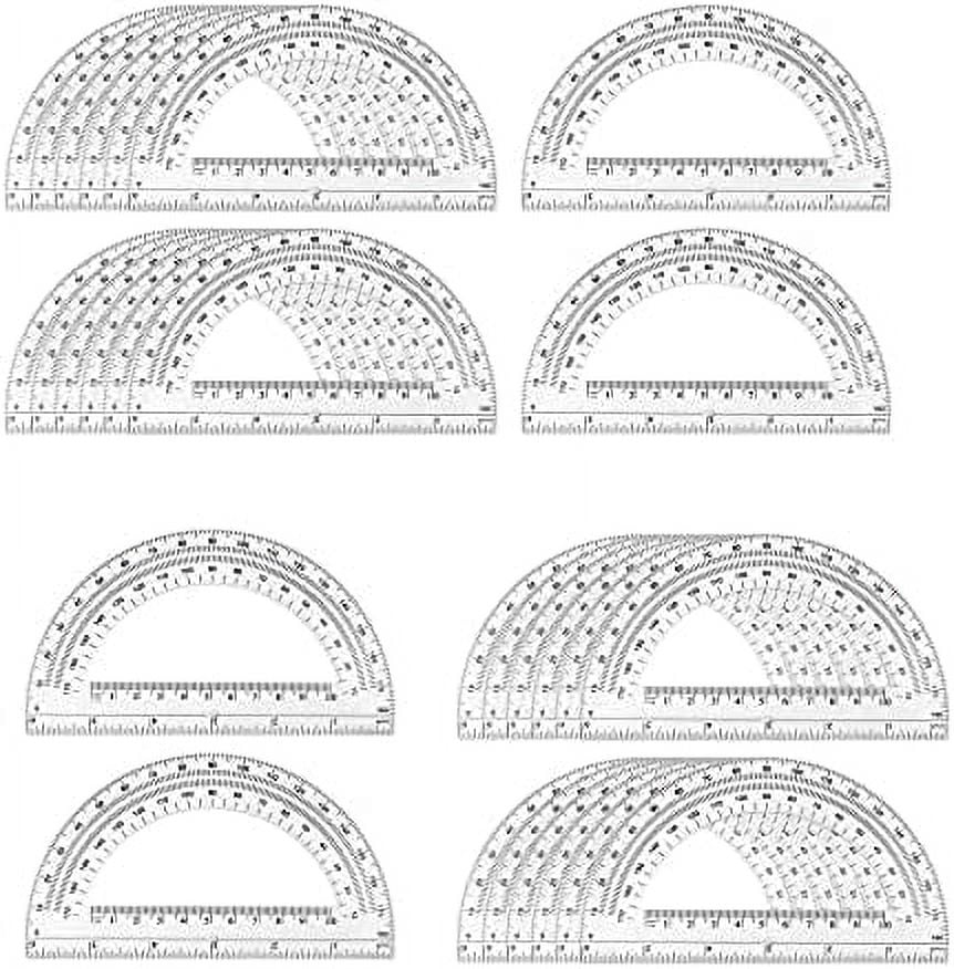 24 Pack Plastic Protractor Math Protractors 180 Degrees for Angle