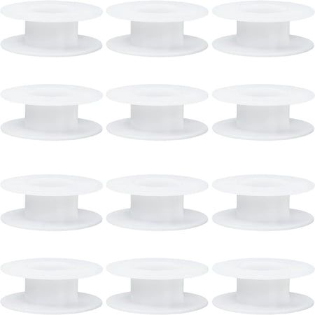 24 Pack Plastic Thread Bobbins 2.2x0.8 Inch Empty Wire Spools Embroidery Thread Cord Bobbin DIY Crafts Bobbin Plastic Reusable Bobbins