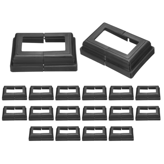 24 Pack Post Base Cover, 4.75x3.25 (Internal Size 1.5x3.25) Split Style Post Skirt, Porch Column Wrap for Post Fence Deck Cable Railing Baluster Stair Rails, Black