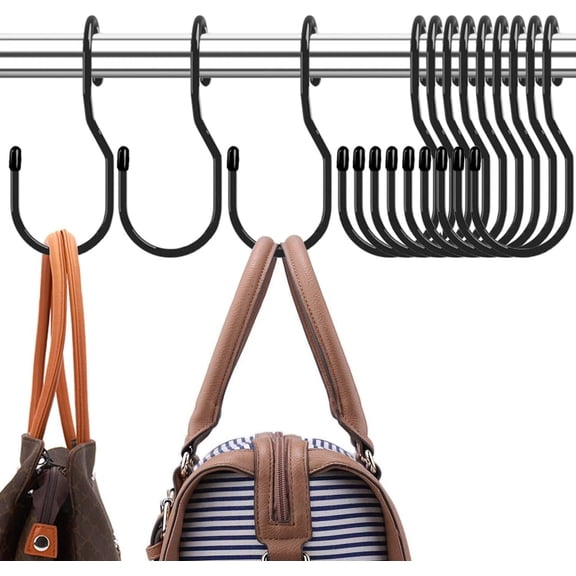 24-Pack Purse Hangers for Closet, Large 5-inch Twist Design Hooks for Bags, Purses, Handbags, Belts, Scarves, Hats