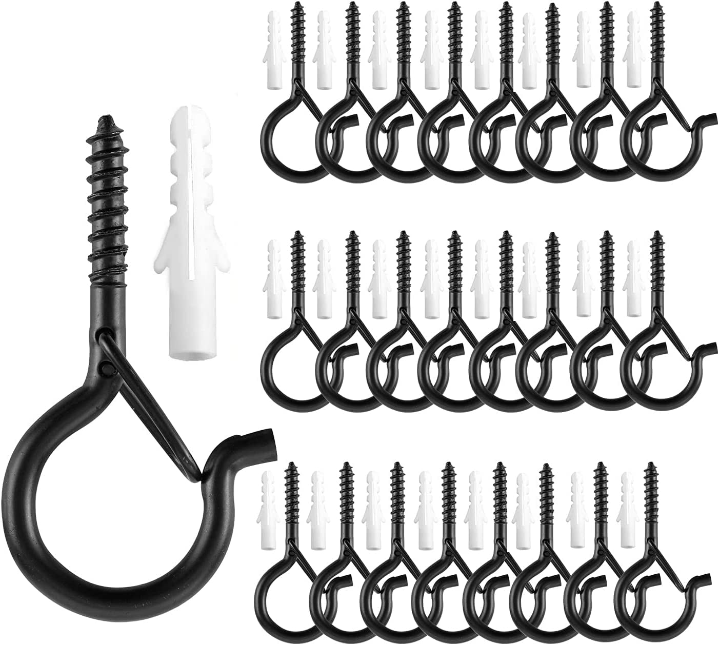 TAIHUIMY 30 Pack Screw Hook Q-Hanger Hooks for Outdoor String