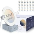 24 Pack Recessed Lighting 4 Inch with Junction Box, 5CCT 4 Inch LED