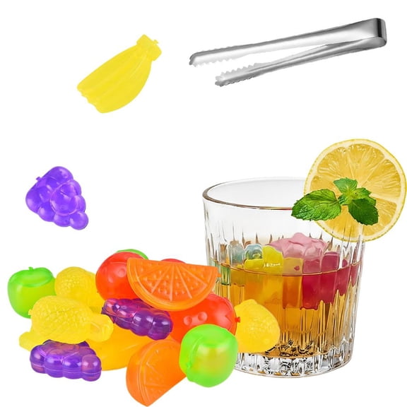 24 Pack Reusable Plastic Ice Cubes for Drinks Like Whiskey,Wine,Vodka or Beer, Keep Your Drink Cold Longer,Assorted Colors