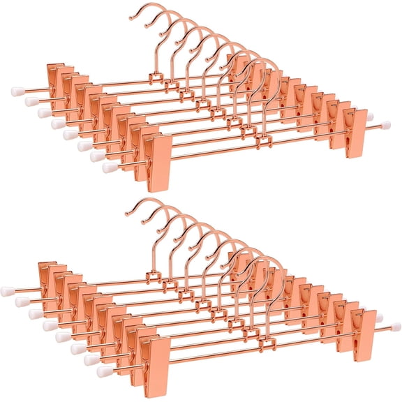 24 Pack Rose Copper Gold Metal Pants Skirts Hangers