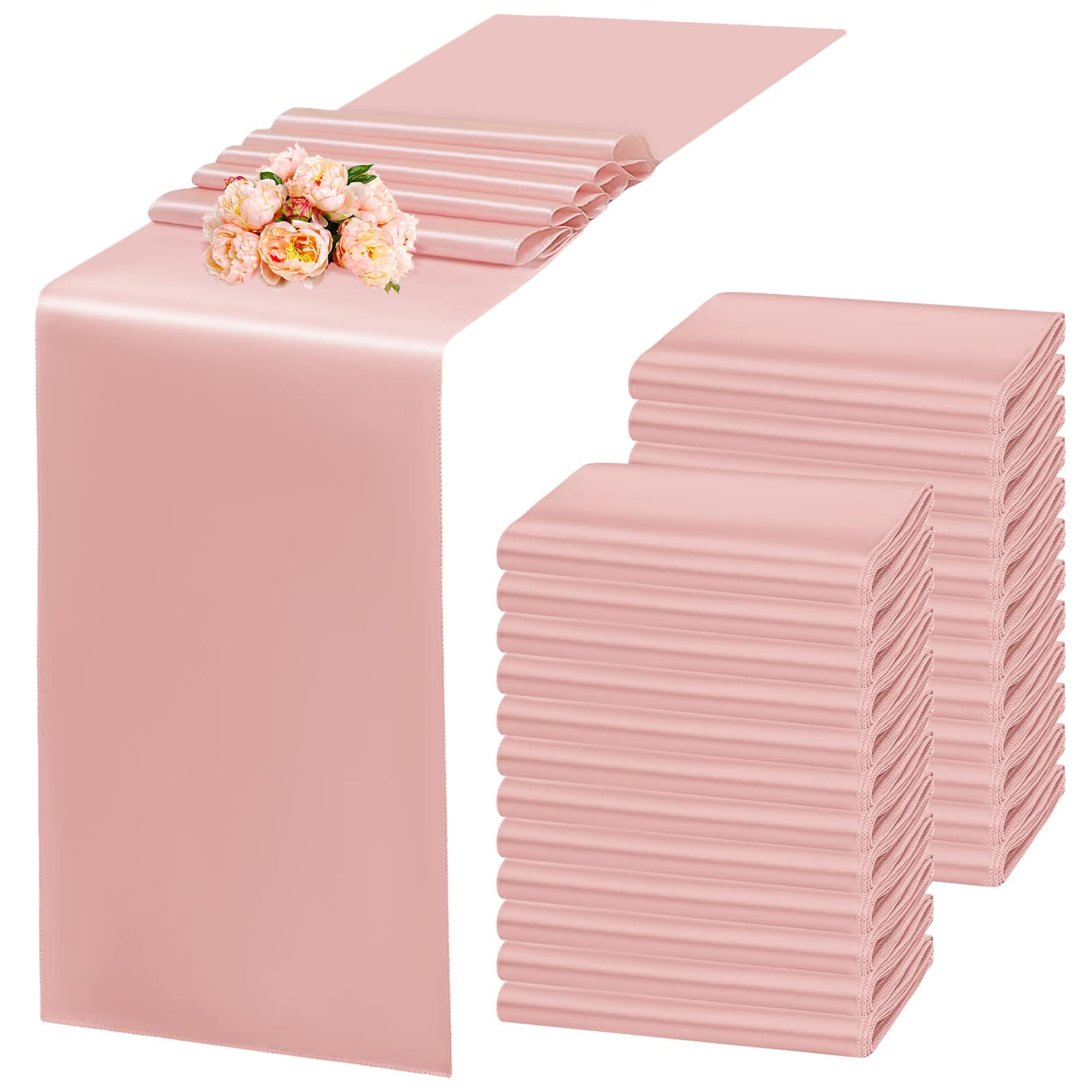 24 Pack Rose Gold Table Runners 12x72 Inch Rose Gold Table Runner Rose