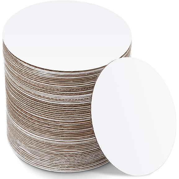 24 Pack Round Cake Boards Circle Cardboard Base Boards Grease Proof Cardboard Disposable for Baking Cake Pizza (6 Inch)