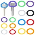 thumbnail image 1 of 24 Pack Round Key Caps Set In 8 Assorted Colors Plastic Key Identifier Label Tags For Standard Round Flat House Keys And Larger Square Keys, 1 of 9