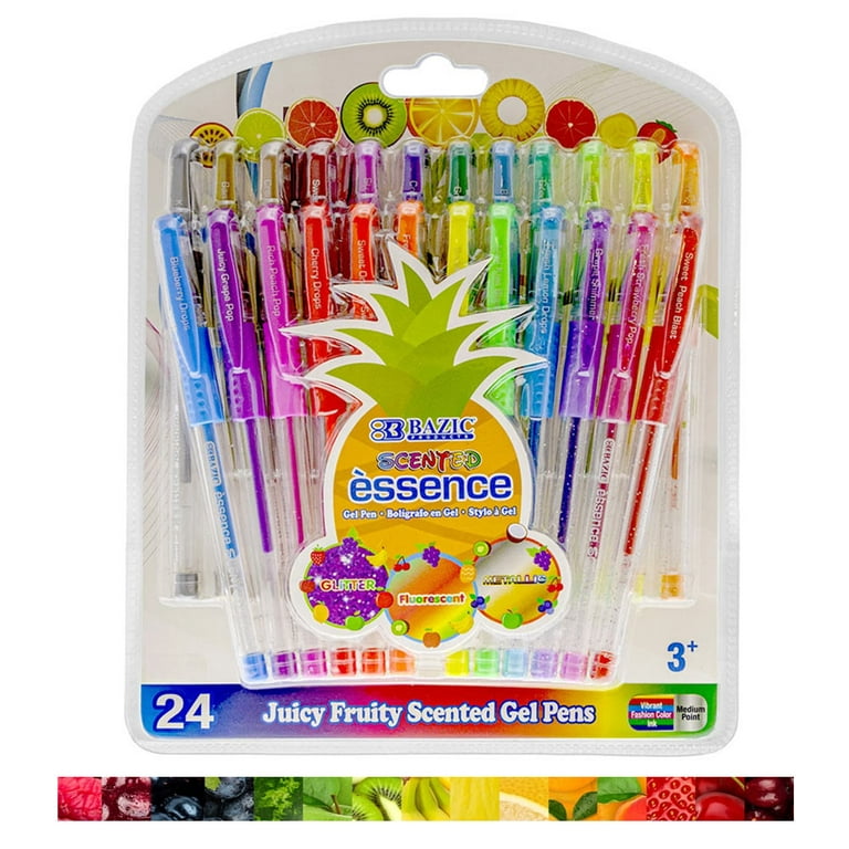 24 pcs Color Gel Neon Pen Set | Multicolor Ballpoint Pens for Coloring ,  Writing