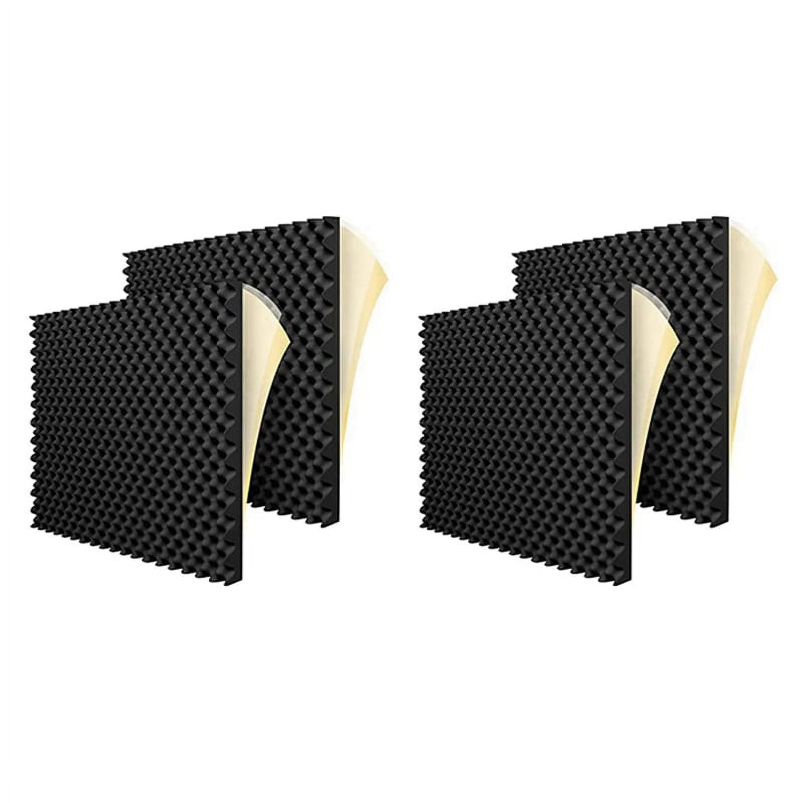 24 Pack Self Adhesive Acoustic Foam Panels Fireproof Soundproofing Treatment Wall Panel,Reduce Noise Foam for Studio,Etc,24 x Soundproofing Foam,Black