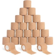 24 Pack Self Adhesive Bandage Wrap 2" x 5 Yards Athletic Tape Vet Wrap Tattoo Supplies Coban Wrap Medical Supplies Elastic Cohesive Bandage Wrist Ankle Sports Tape Beige Beige Large