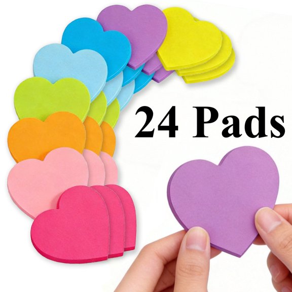 24-Pack Self-Stick Memo Pads 720 Sheets, 3x3 Inch Assorted Color Removable Notes for Home Office