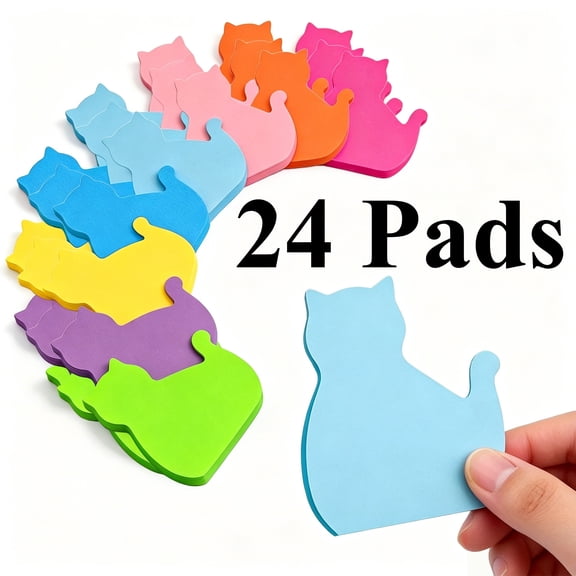 24-Pack Self-Stick Memo Pads 720 Sheets, 3x3 Inch Assorted Color Removable Notes for Home Office