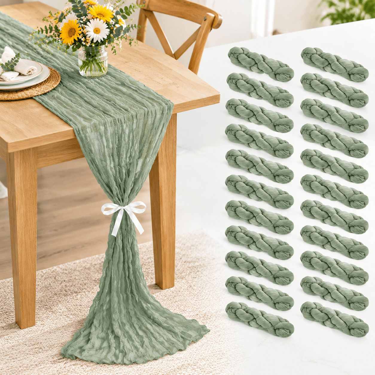 Kitchen Table Toppers 24 Pack Sgreen Table Runners 20x120in Cheesecloth Runner - Walmart.com