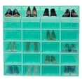 thumbnail image 1 of 24 Pack Shoe Boxes,Stackable Clear Shoe Boxes Flip Lid Shoe Boxes Boot Storage Organizer Shoe Cabinet & Shoe Cupboard for Homes, Cloakrooms for Storing Flats, Slippers, Casual Shoes (Green), 1 of 10