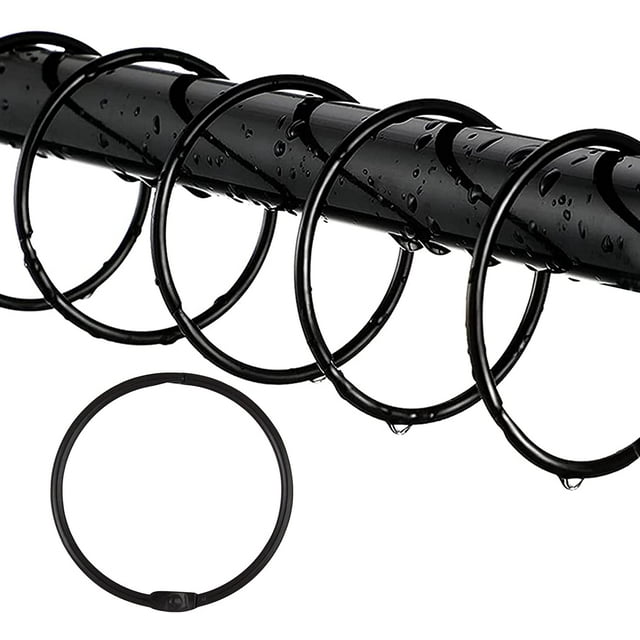 24 Pack Easy Glide Extra Large Double Bathtub Shower Curtain Hooks