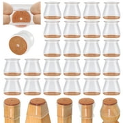 24 Pack Silicone Chair Leg Cap Floor Protectors Pad Furniture Kitchen Table Covers Protecting Hardwood and Tile (Fit:1.3"-2")