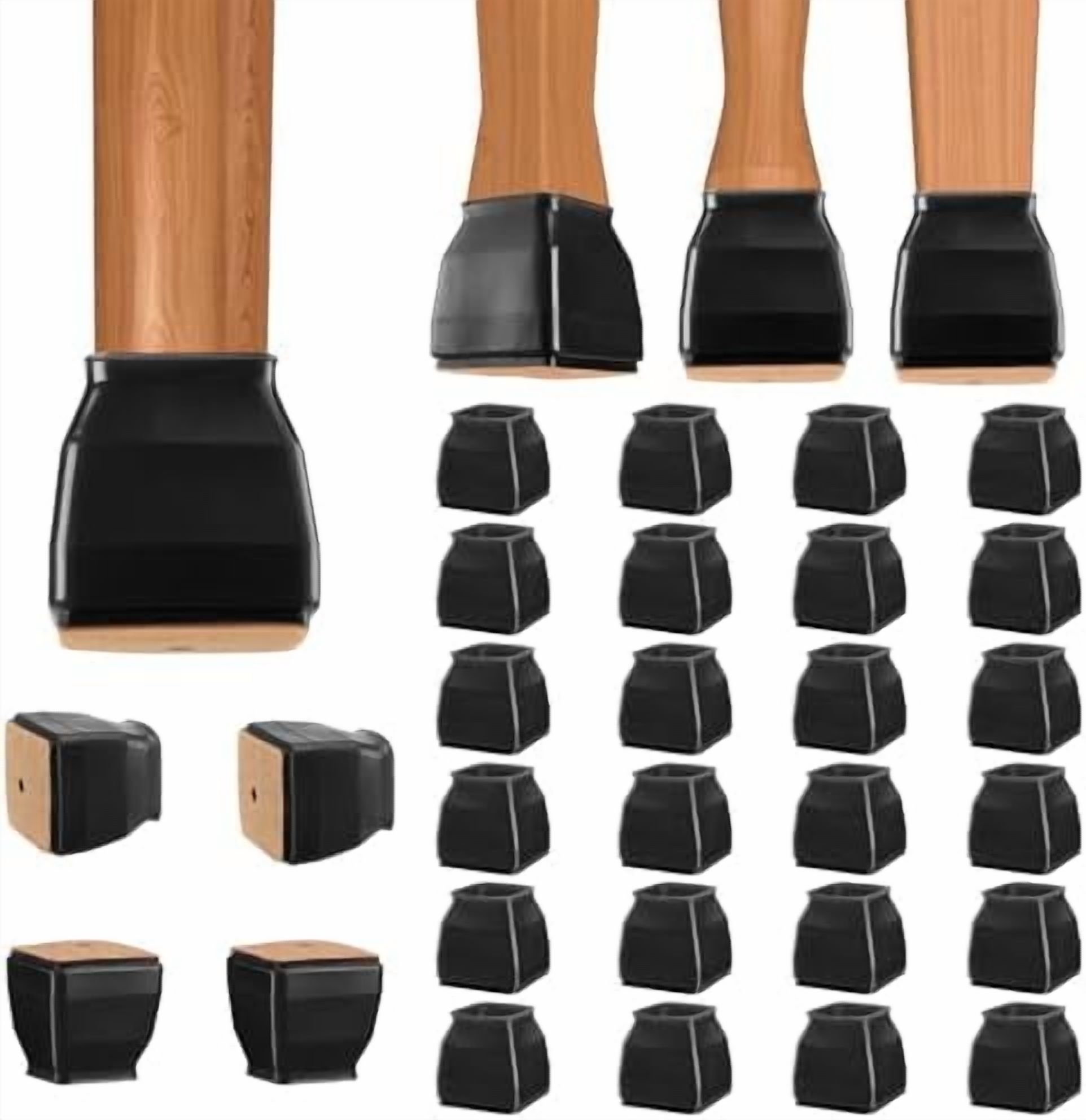 24 Pack Silicone Chair Leg Floor Protectors, Stool Leg Protectors Cap ...