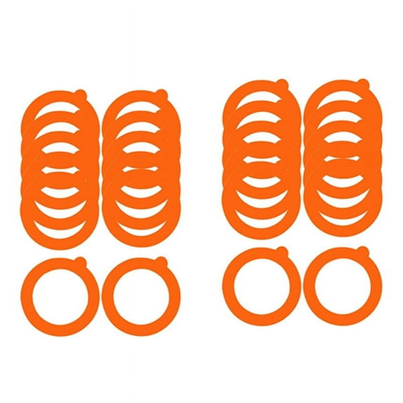 24 Pack Silicone Replacement Gasket, Airtight Rubber Seals Rings for Jar Lids, Leak-Proof Canning Silicone, Orange