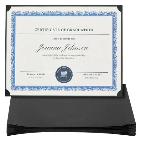 Best Paper Greetings Certificate Holders - 24-Pack Single-Sided Plain Black 8.5 x 11 in - Paper Award Frames