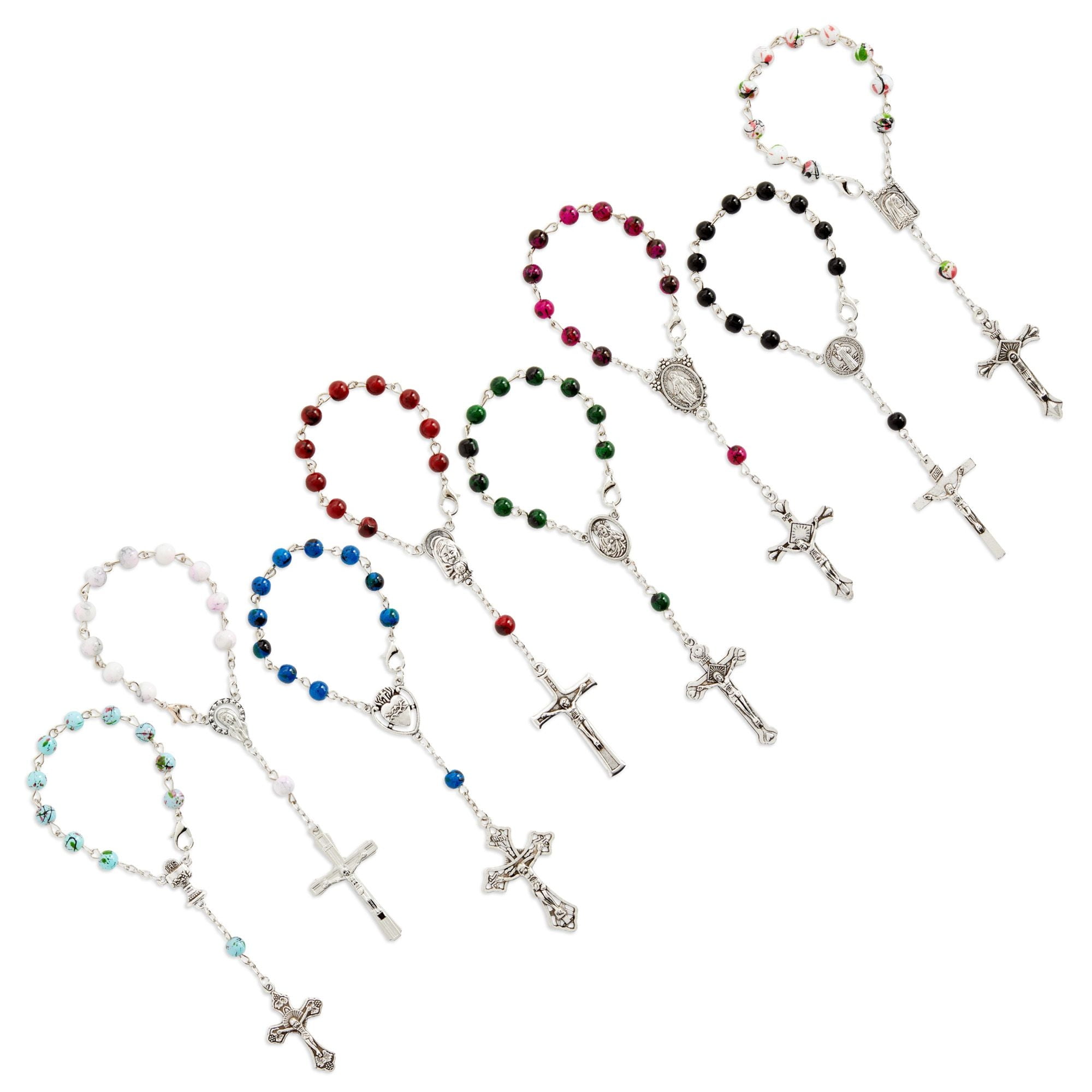 24 Pack Small Catholic Rosary Bracelet for Women and Men, Small Prayer