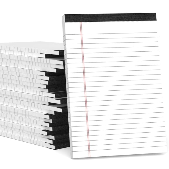 24 Pack Small Legal Pads 5x8 White Note College Ruled Paper Tablets For Office 80 Gsm Narrow Pad Notepad 30 Sheets Writing Lined Notepads