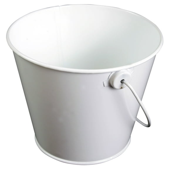 24 Pack: Small White Tin Gift Pail with Handle by Celebrate It