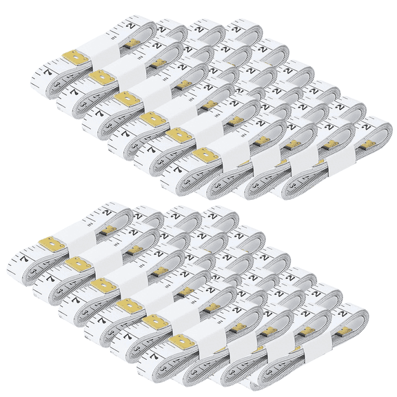 24 Pack Soft Tape Measure, 60 Inch/150cm Double Scale Flexible Vinyl Ruler, White Accurate Measuring Tape for Body, Sewing, Tailor, Cloth & Craft Supplies