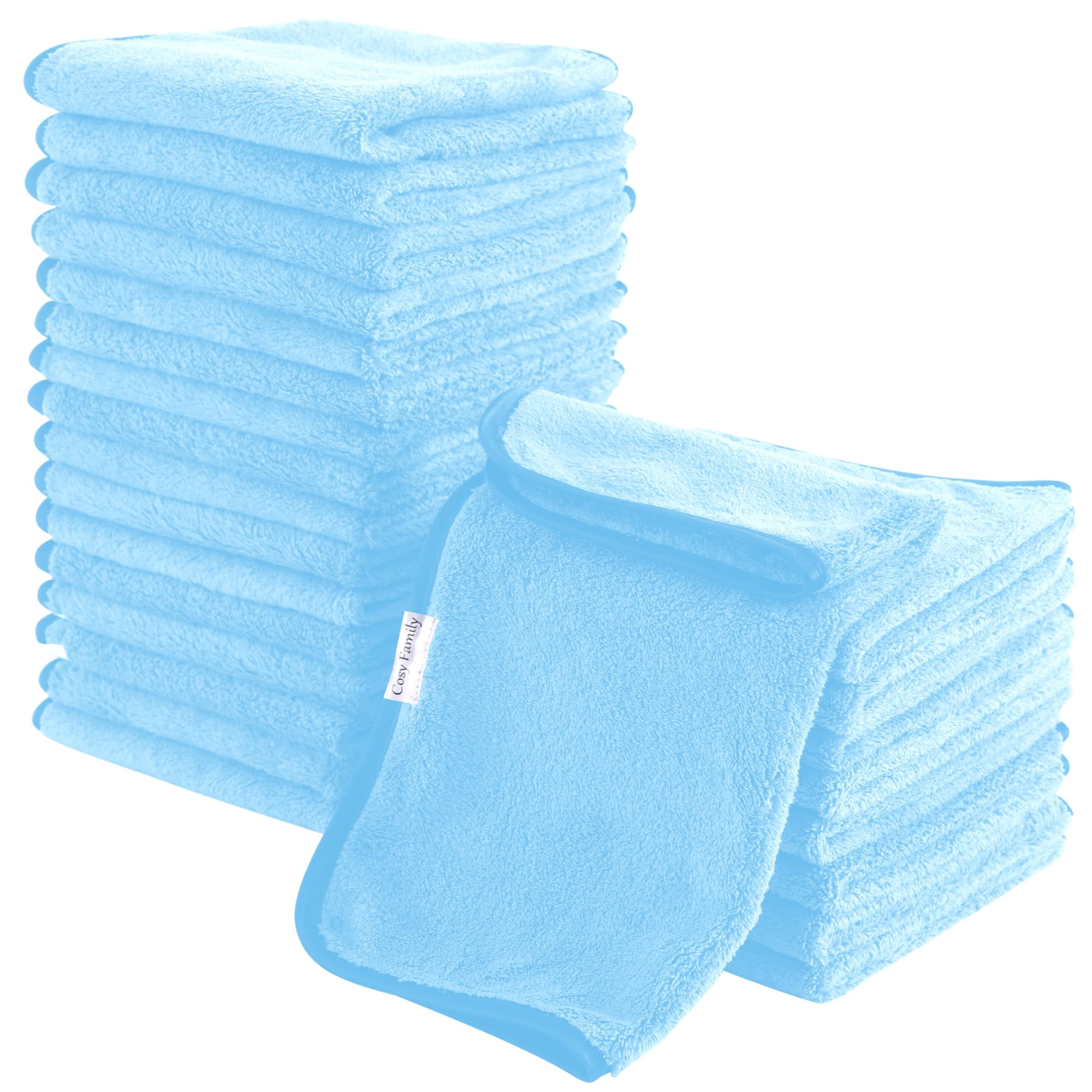 24 Pack Soft Washcloths Set 12x12 Inches Quick Drying Highly Absorbent Coral Velvet Towels for Bath Spa Facial Kitchen Warm Colors