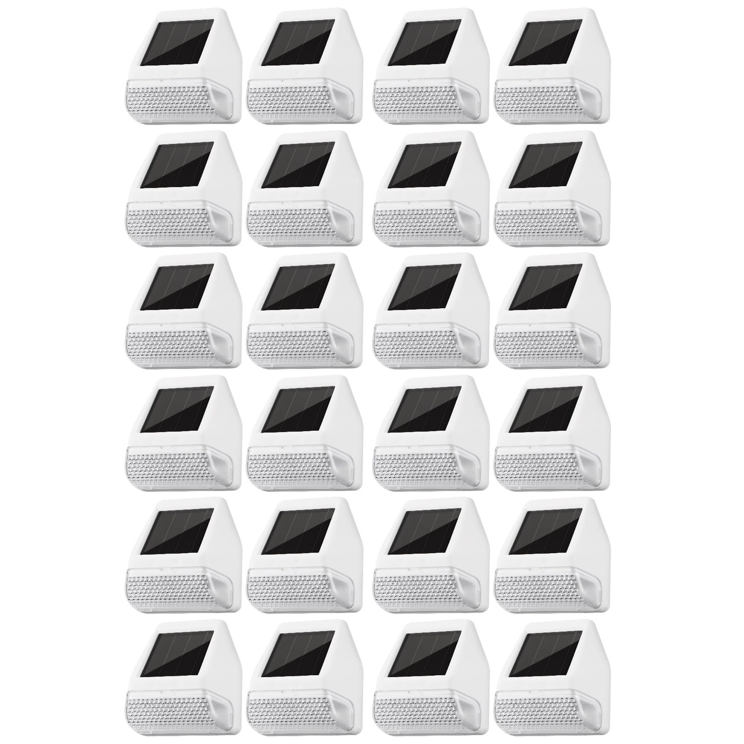 24 Pack Solar Deck Lights, Dusk-to-Dawn LED Fence Lights, White